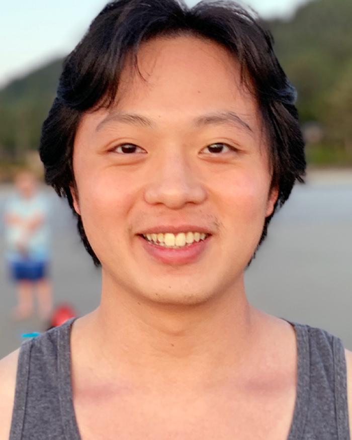 Wei Xi Boo on a beach